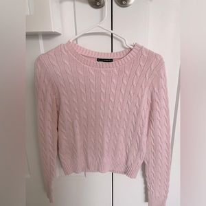Brandt Melville Pink Cable Knit Sweater